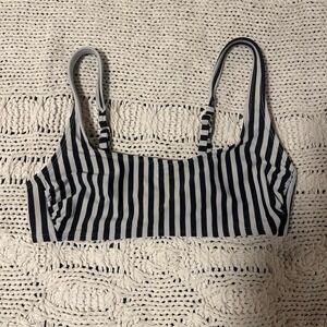 2000s xhilaration white + black striped bikini top. Adorable!